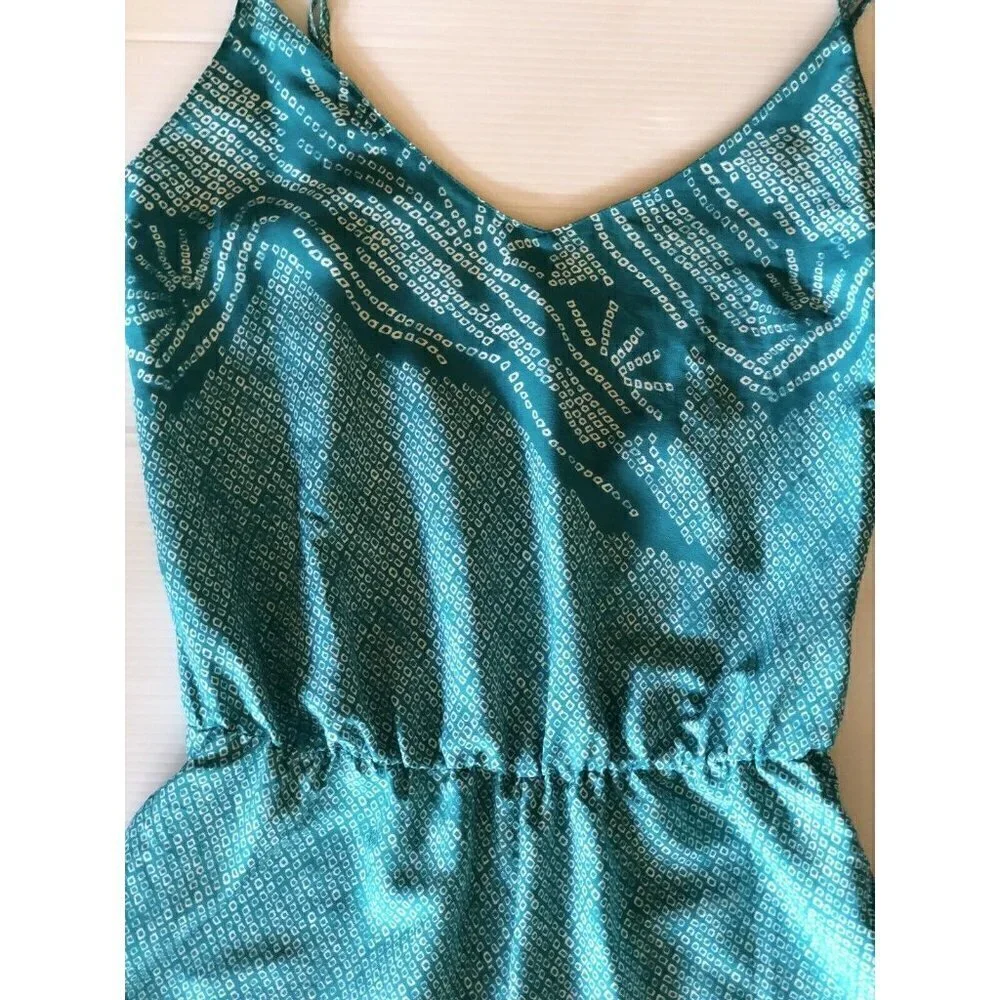 Zara Women Green Printed Casual Lightweight Strappy Romper Size S - Picture 5 of 8